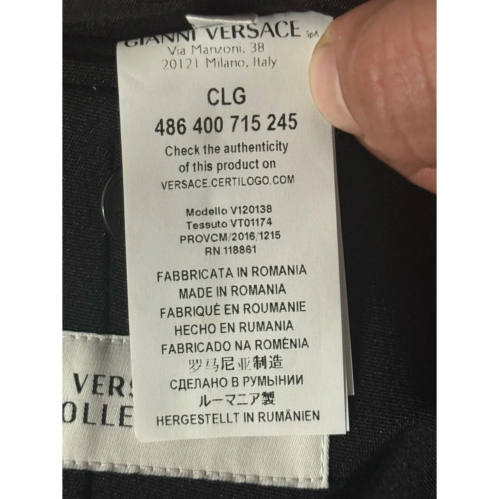 Versace Collection Men's Black Blazer Medusa Patch EU‎ 48 US 38 New